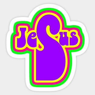 Purple Jesus Cross Sticker